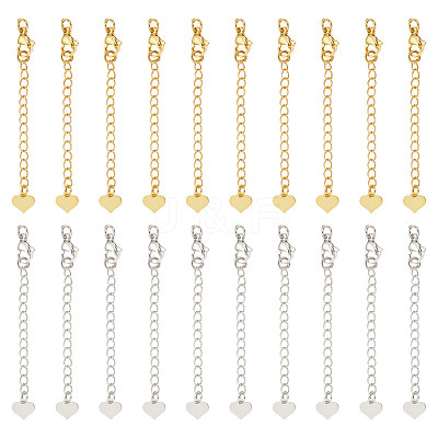 20Pcs 2 Colors Brass Curb Chain Extender KK-UN0001-79-1