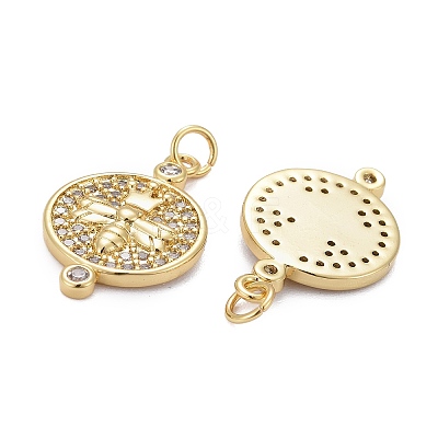 Brass Micro Pave Clear Cubic Zirconia Pendants X-ZIRC-Z011-16G-1