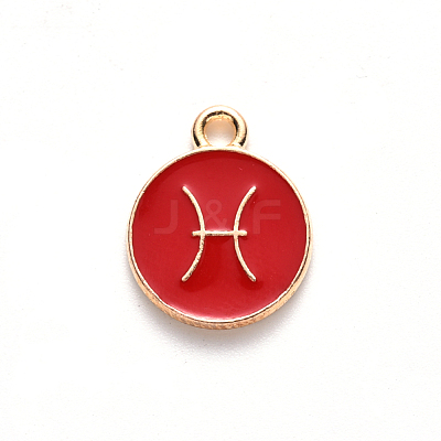 Alloy Enamel Pendants X-ENAM-S124-01B-07H-1