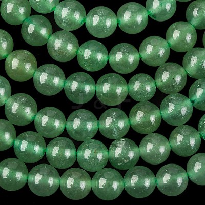 Natural Green Aventurine Round Bead Strands G-P070-37-6mm-1