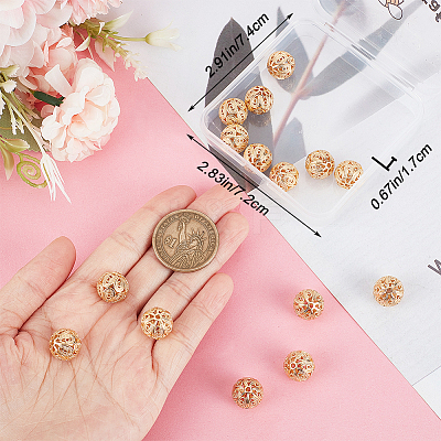 20Pcs Brass Filigree Beads KK-BBC0010-69-1