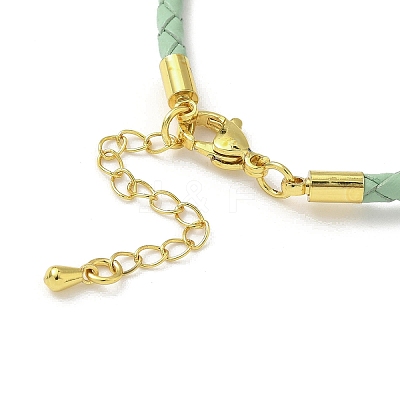 3MM Braided Round Imitation Leather Cord Bracelet Making MAK-S075-01G-K-1