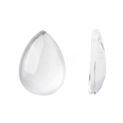 Transparent Teardrop Glass Cabochons GGLA-R024-18x13-1