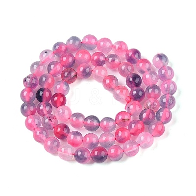 Dyed Natural White Jade Beads Strands G-T138-6mm-210-16-1