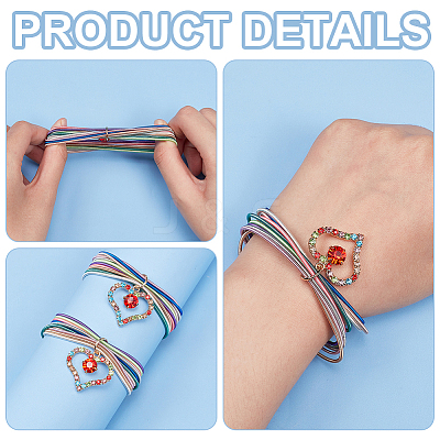 2Pcs Iron Stretch Chains Multi-strand Bracelets Set BJEW-BC0001-26-1
