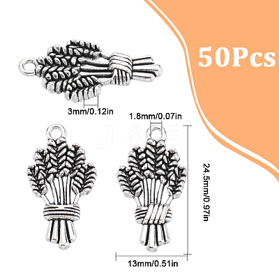 50Pcs Autumn Theme Tibetan Style Alloy Pendants FIND-SC0006-37-1