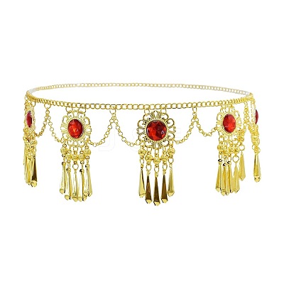 Alloy Hyacinth Alloy Hyacinth Rhinestone Flower Tassel Waist Belly Dance Chains for Women FS-WG99392-02-1