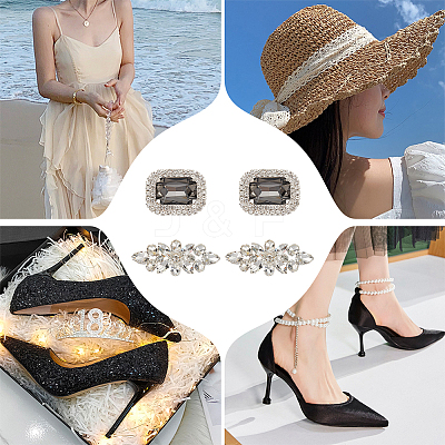4Pcs 2 Style Alloy Shoe Buckle Clips FIND-NB0003-81-1