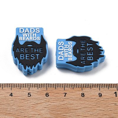 Father's Day Silicone Beads SIL-V006-02I-1