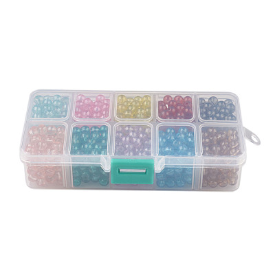 10 Colors Transparent Spray Painted Glass Beads DGLA-JP0001-11-6mm-1