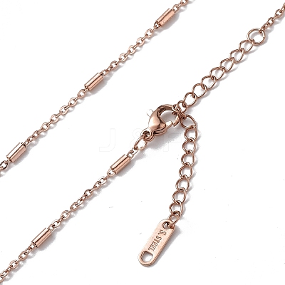 Ion Plating(IP) 304 Stainless Steel Column Link Chain Necklace for Men Women NJEW-K245-019D-1