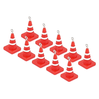 10Pcs Resin Iron Pendants RESI-FS0002-06-1