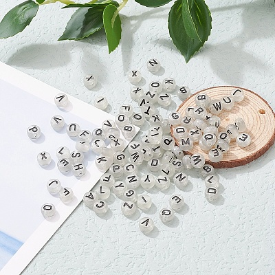 300Pcs Enamel Style Acrylic Beads SACR-YW0001-25-1