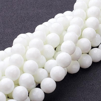 Synthetic White Agate Beads Strands G-D419-10mm-01-1