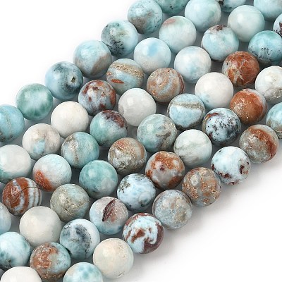 Natural Larimar Beads Strands G-C264-A01-10mm-1