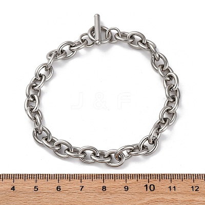 Tarnish Resistant 304 Stainless Steel Cable Chain Bracelets BJEW-G618-04P-1