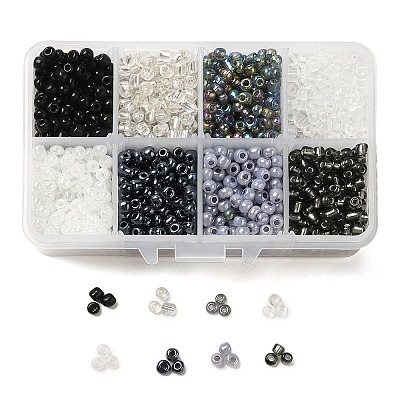 1 Box 6/0 Glass Seed Beads Round  Loose Spacer Beads SEED-X0050-4mm-08-1
