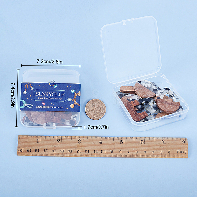 Resin & Walnut Wood Pendants RESI-SC0001-45-1
