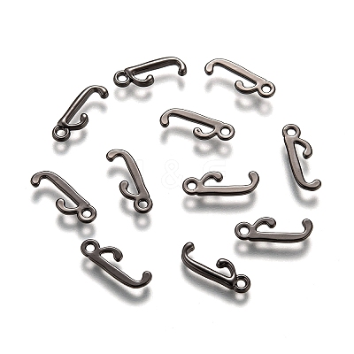 Gunmetal Plated Alloy Letter Pendants LS-PALLOY-J718-01B-J-1