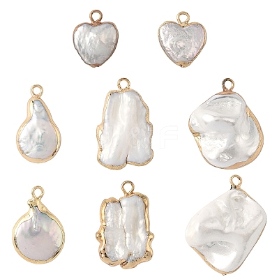2Pcs Baroque Natural Keshi Pearl Pendants PEAR-YW0001-11-1