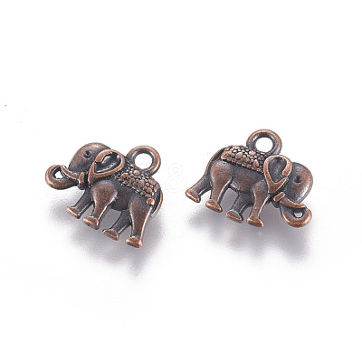 Vintage Elephant Charms PALLOY-ZN-47017-R-FF-1