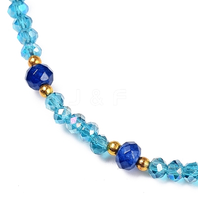 Electroplate Glass Beaded Stretch Bracelets BJEW-JB05337-M-1