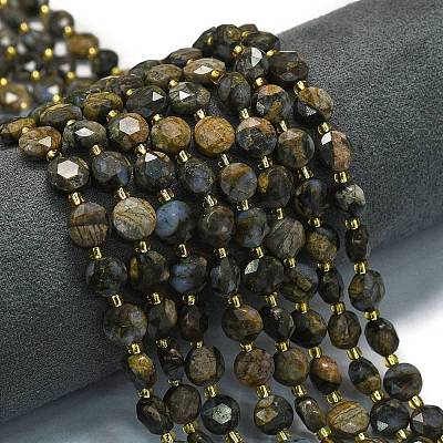Natural Glaucophane Beads Strands G-C116-A29-02-1