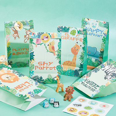 6 Style Animal Theme Paper Bags AJEW-WH0283-18-1