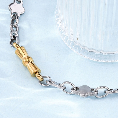 201 Stainless Steel Byzantine Chain Bracelets BJEW-B078-159GP-1