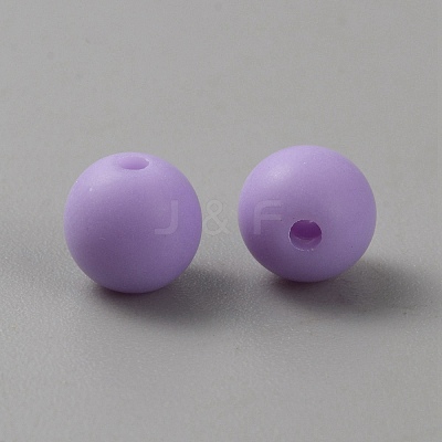 Acrylic Frosted Round Beads FACR-WH0001-06A-01-1