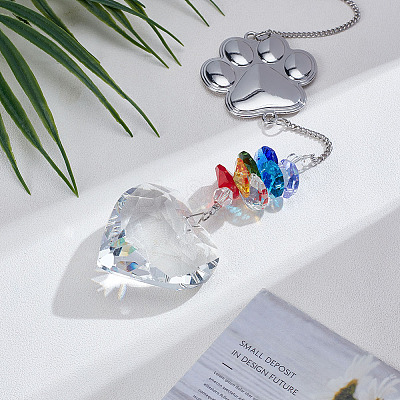 Colorful K9 Glass with Alloy Suncatchers for Outdoor Garden Hanging Decoration HJEW-WH0069-38A-1