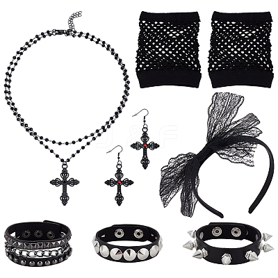 PU Leather Rivets Bracelets Bracelets AJEW-UN0002-02-1
