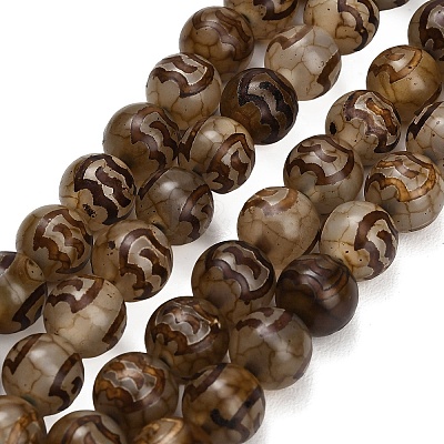 Tibetan Style dZi Beads Strands GG-CBA4812-B04-10MM-1