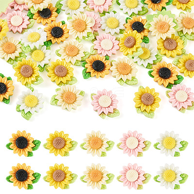 40Pcs 5 Colors Opaque Resin Decoden Cabochons CRES-TA0001-86-1