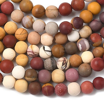 Frosted Round Natural Mookaite Beads Strands G-N0166-65-6mm-1