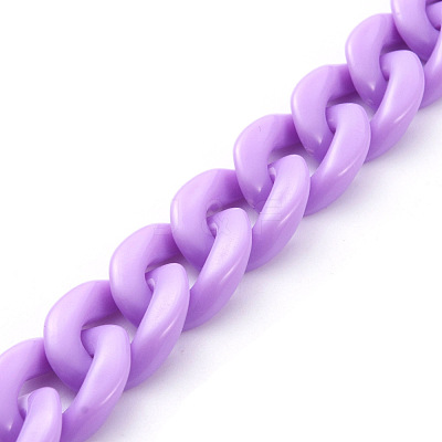 Handmade Opaque Acrylic Curb Chains AJEW-JB00662-03-1
