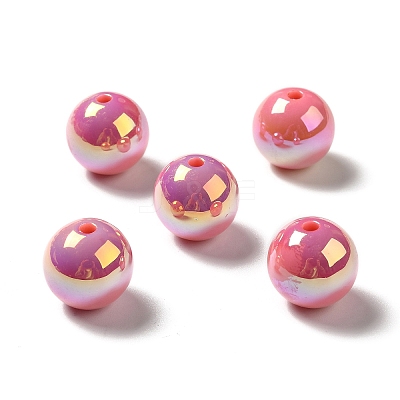 UV Plating Rainbow Iridescent Acrylic Beads PACR-D070-01K-1