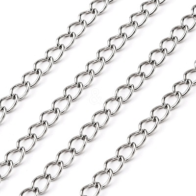 Non-Tarnish 3.28 Feet 304 Stainless Steel Curb Chains X-CHS-Q001-22-1