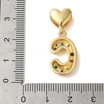 Rack Plating Brass Micro Pave Clear Cubic Zirconia Perdants KK-C067-12G-C-1