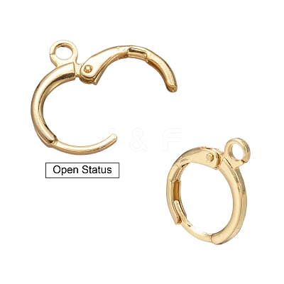 Brass Huggie Hoop Earring Findings KK-L179-04G-1