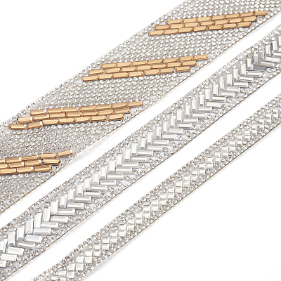 6 Strands 3 Style Glitter Hotfix Rhinestone DIY-BY0001-20-1