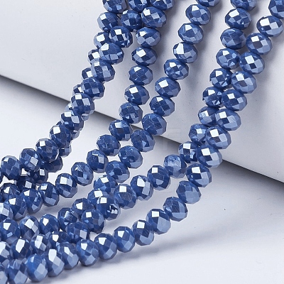 Electroplate Glass Beads Strands EGLA-A044-P3mm-A16-1