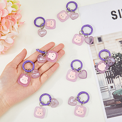 10Pcs Luminous Resin Keychain KEYC-DC0011-12-1