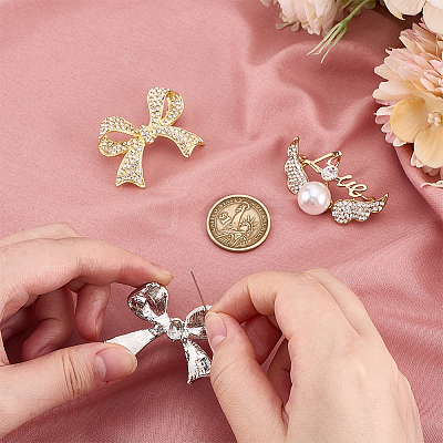 3Pcs 3 Styles Zinc Alloy Rhinestone Brooches for Backpack Clothes JEWB-AR0001-17-1