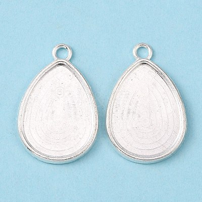 Teardrop Alloy Pendant Cabochon Settings PALLOY-N0088-01S-NF-1