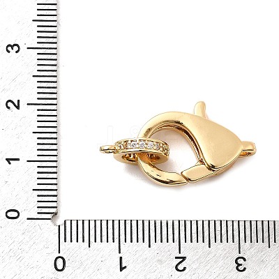 Brass Clear Cubic Zirconia Lobster Claw Clasps X-KK-Z078-50G-1