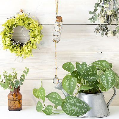 Glass Bottle Plant Hanger HJEW-DR00178-1