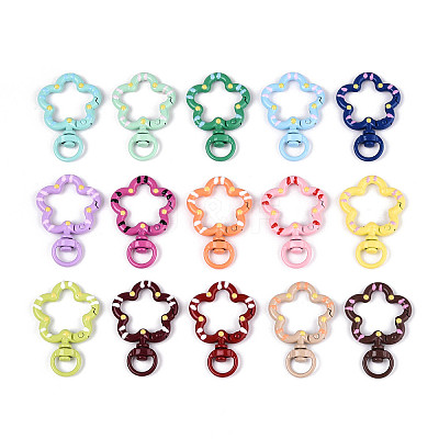 Spray Painted Alloy Swivel Snap Hook Clasps PALLOY-T090-75-1