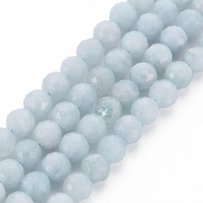 Natural Aquamarine Beads Strands G-Q951-01-6mm-1