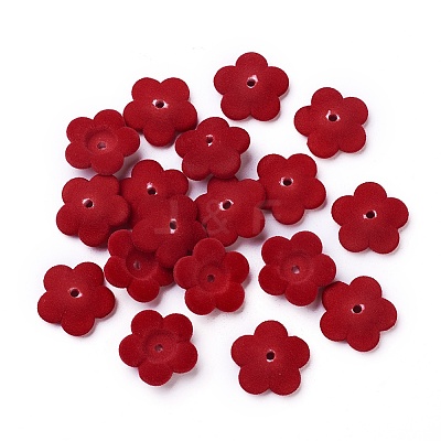 Flocky Acrylic Bead Caps OACR-I001-A03-1